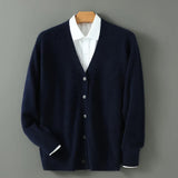 Bruce - Men's V Neck Button Front Knit Cardigan
