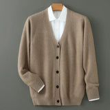 Bruce - Men's V Neck Button Front Knit Cardigan