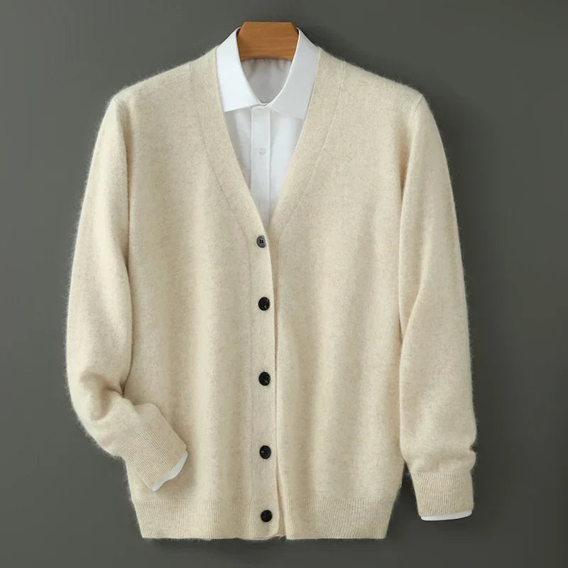 Bruce - Men's V Neck Button Front Knit Cardigan