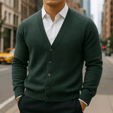 Bruce - Men's V Neck Button Front Knit Cardigan