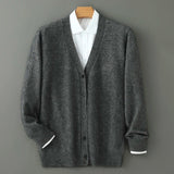 Bruce - Men's V Neck Button Front Knit Cardigan