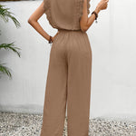 Wide-Leg Lace-Sleeve Jumpsuit lifestyle