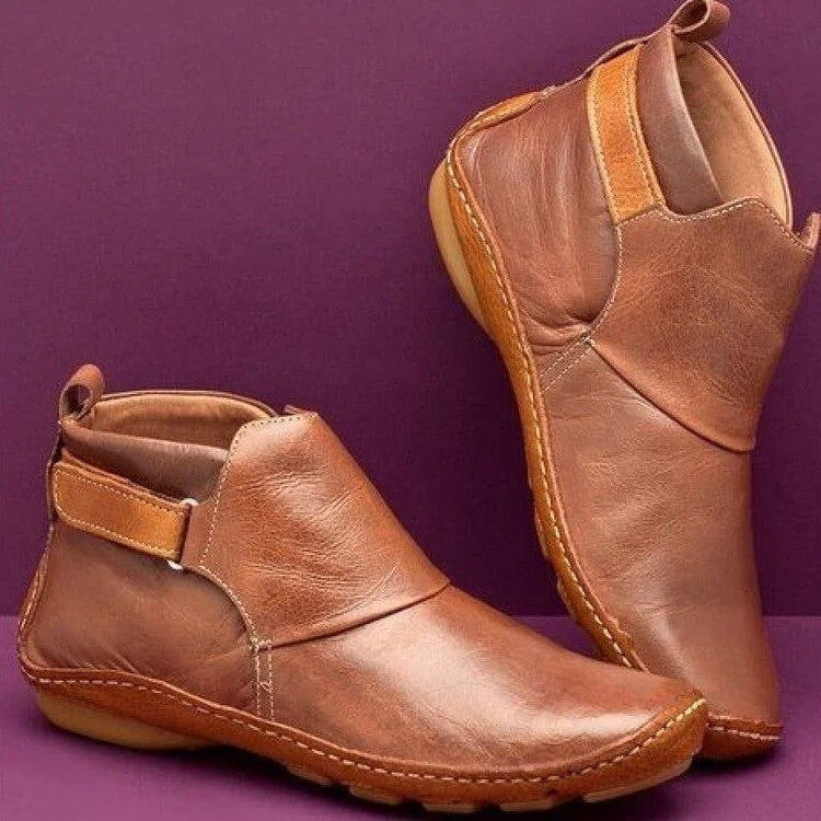 Caelia - Women's Orthopedic Ankle Boots with Supportive Sole - Brown
