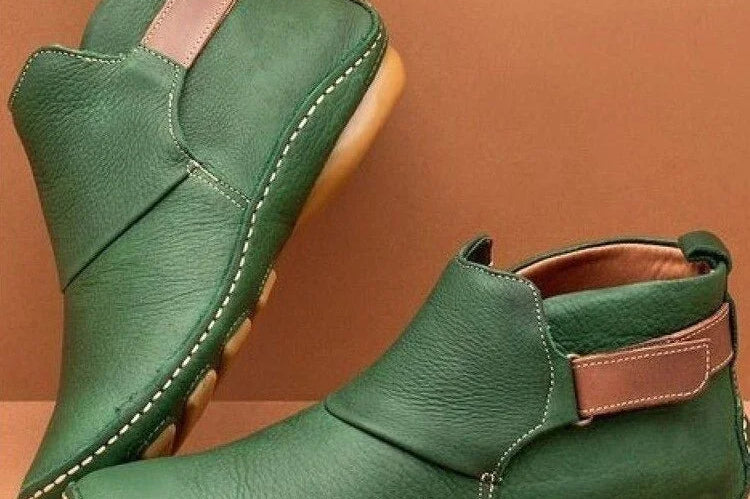 Caelia - Women's Orthopedic Ankle Boots with Supportive Sole - Green