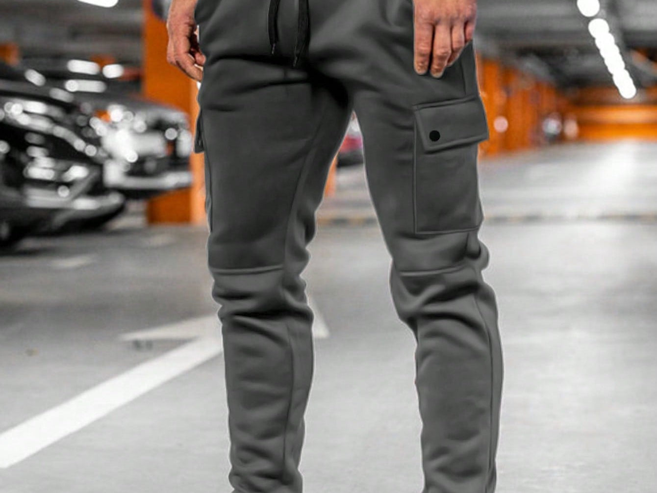 Calder - Men's Cargo Jogger Trousers with Drawstring Waist