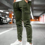 Calder - Men's Cargo Jogger Trousers with Drawstring Waist - Army Green