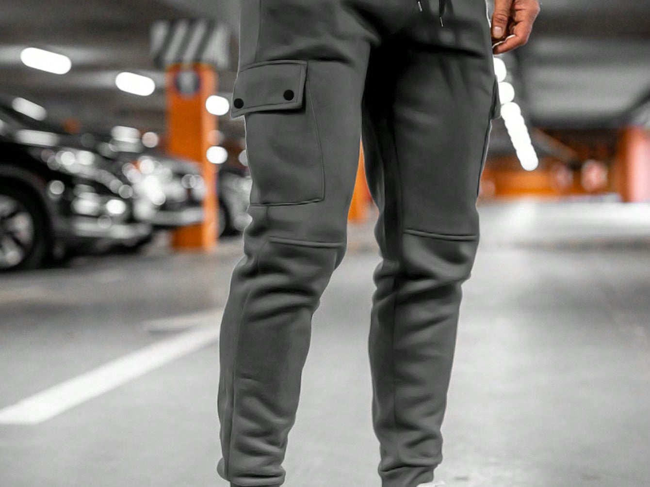 Calder - Men's Cargo Jogger Trousers with Drawstring Waist