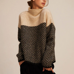 Caoimhe - Women's Soft Cashmere-Blend Turtleneck Sweater - Beige
