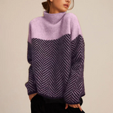 Caoimhe - Women's Soft Cashmere-Blend Turtleneck Sweater - Purple