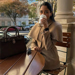 Carolina - Women's Camel Cape Coat with Fitted Waist