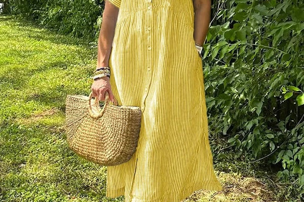 Flowy Maxi Dress - Yellow