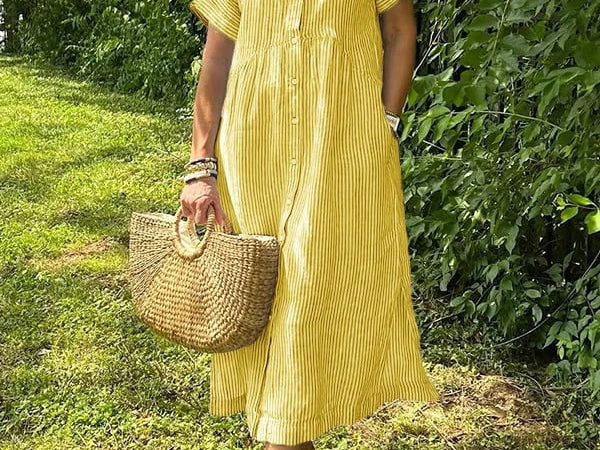 Flowy Maxi Dress - Yellow
