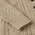 Chad - Men's Cable Knit Shawl Collar Cardigan with Pockets