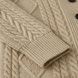 Chad - Men's Cable Knit Shawl Collar Cardigan with Pockets