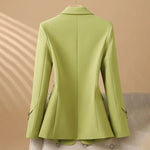Charlie - Women's Single-Breasted Two-Button Blazer with Flap Pockets