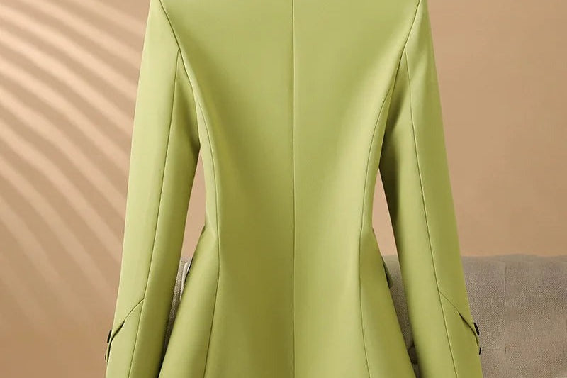 Charlie - Women's Single-Breasted Two-Button Blazer with Flap Pockets