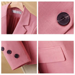 Charlie - Women's Single-Breasted Two-Button Blazer with Flap Pockets