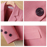 Charlie - Women's Single-Breasted Two-Button Blazer with Flap Pockets