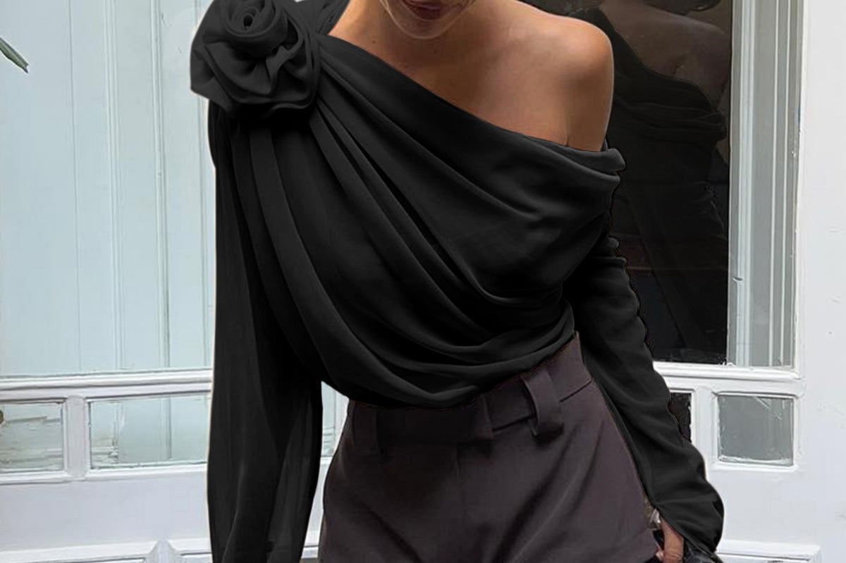 Women's Chiffon Off-Shoulder Blouse | Airy Romantic Blouse