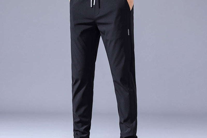 Chris - Men's Lightweight Jogger Pants with Elastic Waistband - Black