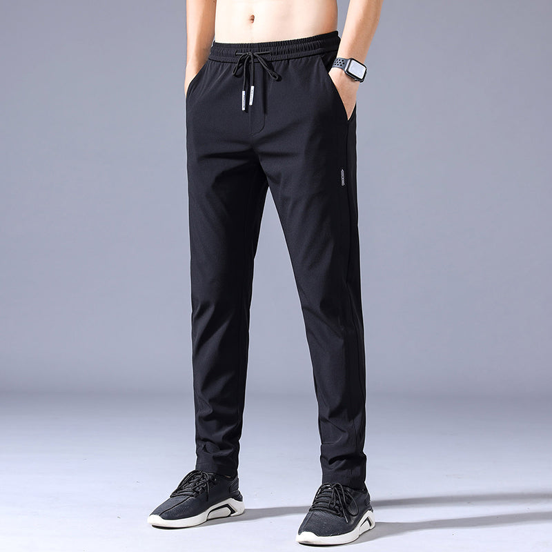 Chris - Men's Lightweight Jogger Pants with Elastic Waistband - Black