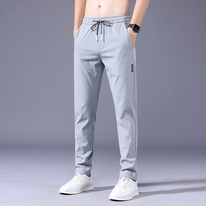 Chris - Men's Lightweight Jogger Pants with Elastic Waistband - Light Gray