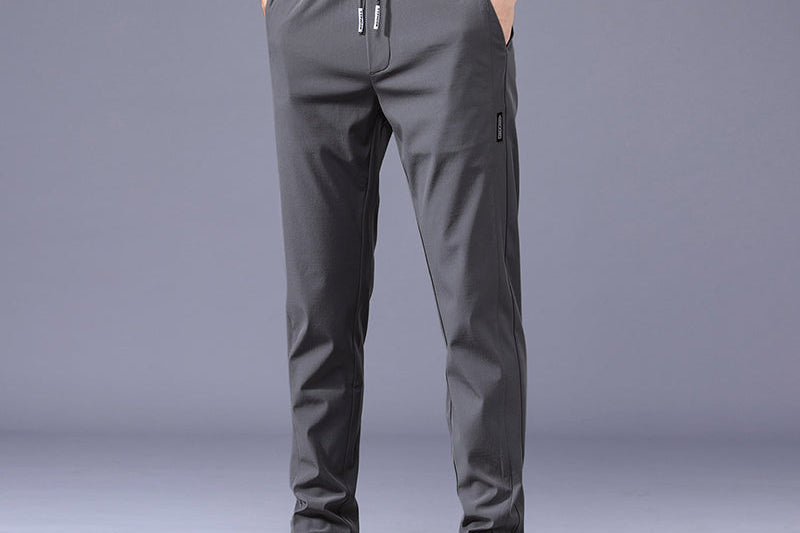 Chris - Men's Lightweight Jogger Pants with Elastic Waistband - Gray