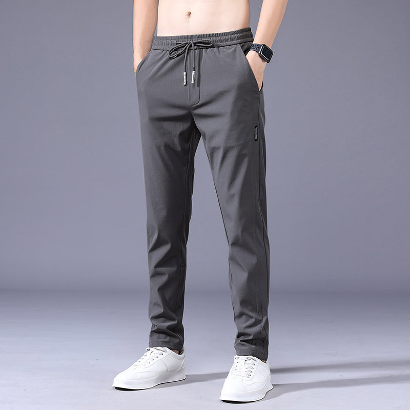 Chris - Men's Lightweight Jogger Pants with Elastic Waistband - Gray