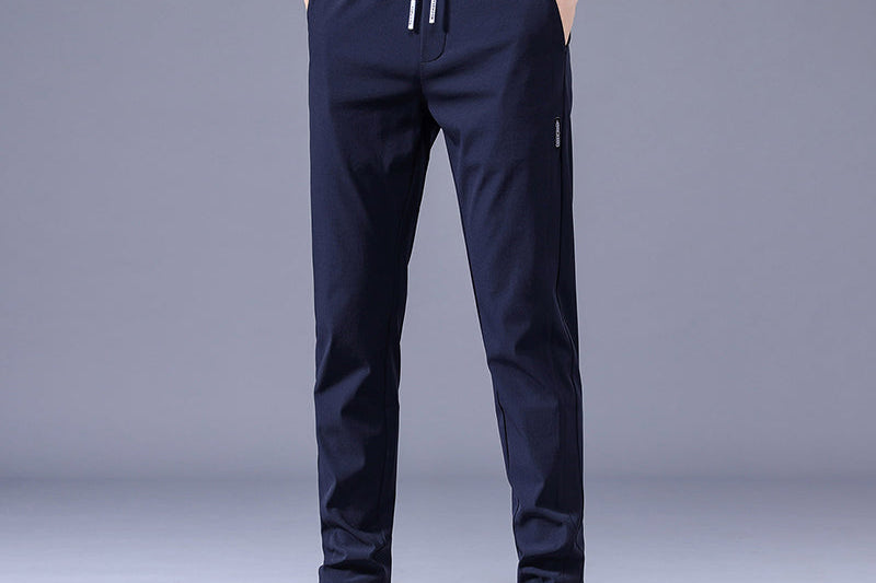 Chris - Men's Lightweight Jogger Pants with Elastic Waistband - Blue