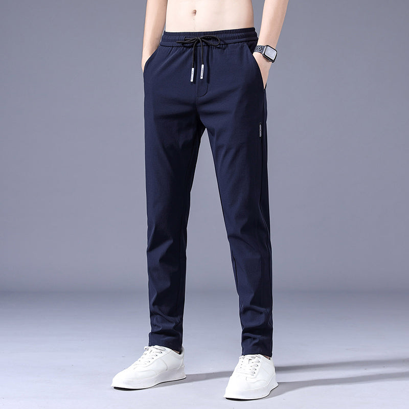 Chris - Men's Lightweight Jogger Pants with Elastic Waistband - Blue