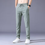 Chris - Men's Lightweight Jogger Pants with Elastic Waistband - Light Green
