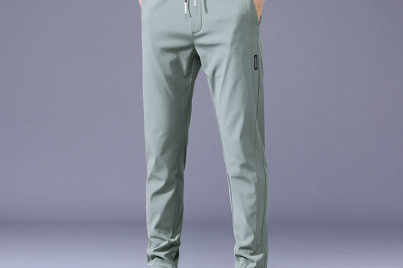 Chris - Men's Lightweight Jogger Pants with Elastic Waistband - Light Green