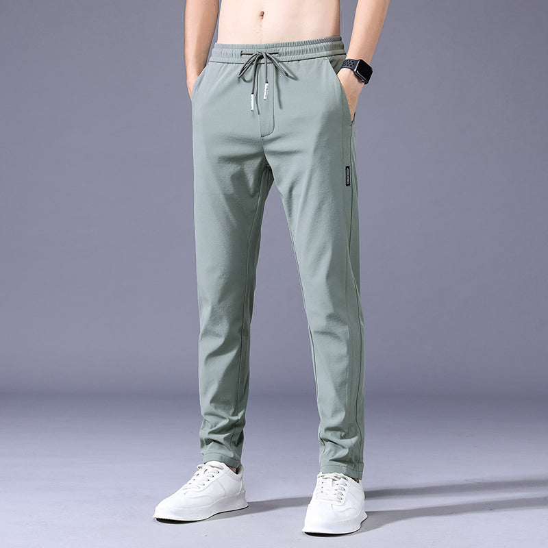 Chris - Men's Lightweight Jogger Pants with Elastic Waistband - Light Green