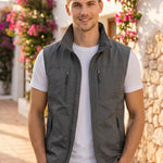 Cillian - Men's Lightweight Windproof Outdoor Zip Vest - Grey