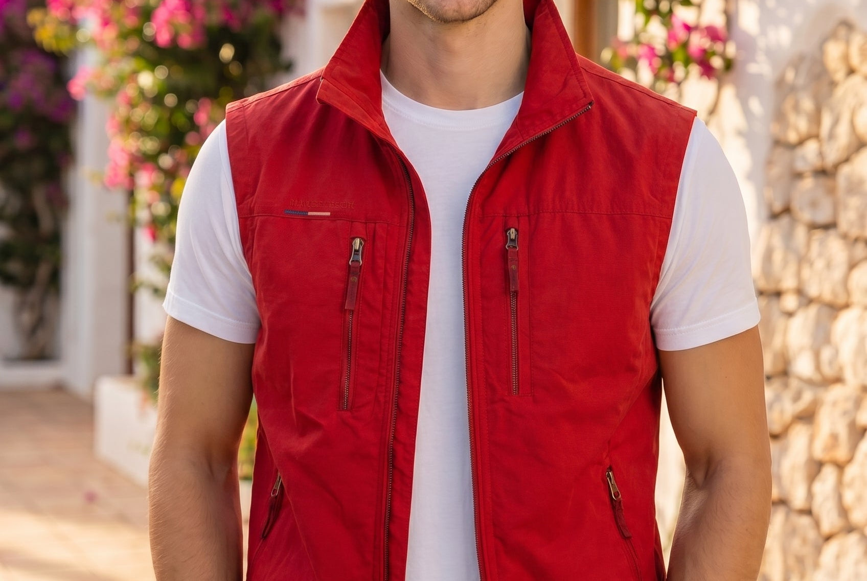 Cillian - Men's Lightweight Windproof Outdoor Zip Vest - Red