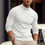 Clay - Men's Ribbed Crew Neck Knit Sweater - White