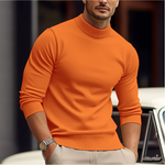 Clay - Men's Ribbed Crew Neck Knit Sweater - Orange
