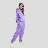 Cleona - Women's Lined Hoodie and Jogger Lounge Set - Purple