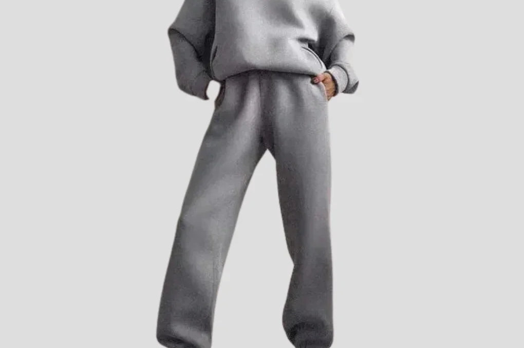 Cleona - Women's Lined Hoodie and Jogger Lounge Set - Grey
