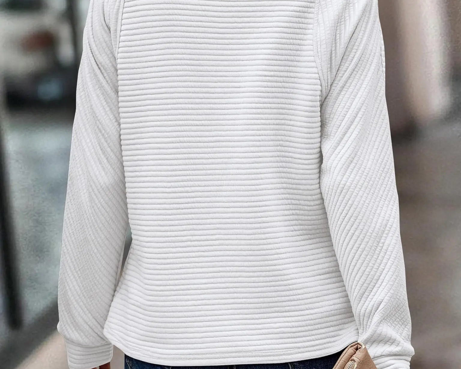 Cliodhna - Women's Half-Zip Knit Pullover with Stand Collar