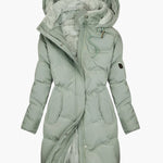 Clodagh - Women's Quilted Hooded Winter Coat - Green
