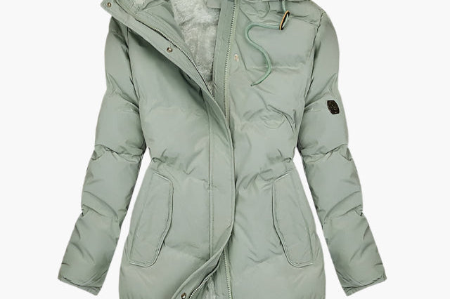 Clodagh - Women's Quilted Hooded Winter Coat - Green