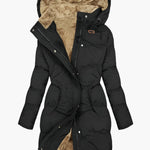 Clodagh - Women's Quilted Hooded Winter Coat - Black