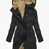 Clodagh - Women's Quilted Hooded Winter Coat - Black