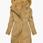 Clodagh - Women's Quilted Hooded Winter Coat - Yellow