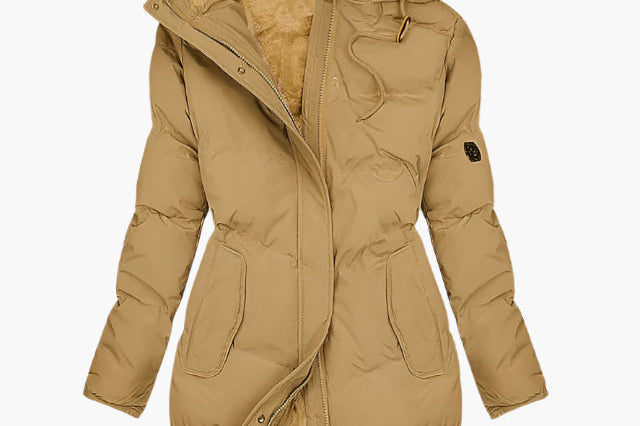 Clodagh - Women's Quilted Hooded Winter Coat - Yellow