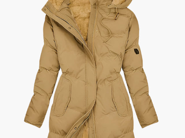 Clodagh - Women's Quilted Hooded Winter Coat - Yellow