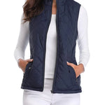 Dairine - Women's Diamond-Quilted Puffer Vest with Stand Collar - Blue