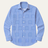 Dan - Men's Striped Wrinkle Resistant Button Up Shirt