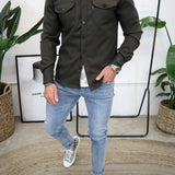 Darren - Men's Lightweight Overshirt Jacket with Chest Pockets - Green
